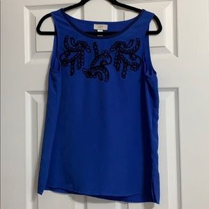 Royal blue with black stitching